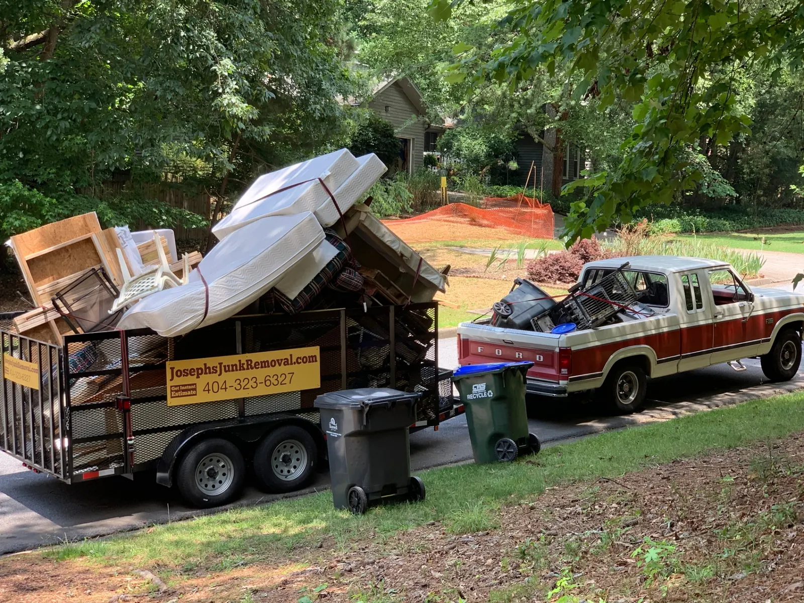 The red 1986 F-150 with a full load